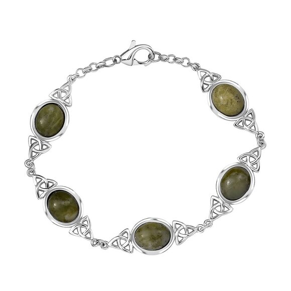 Bracelet Marble 16.40 ctw Celtic Trinity Knot Bracelet in Platinum Bond 7.25" - Picture 1 of 4